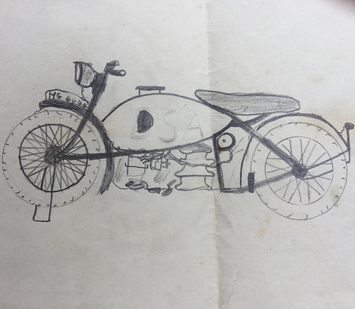 I did this drawing when I was 11. It was of my Dad’s BSA Sloper.
