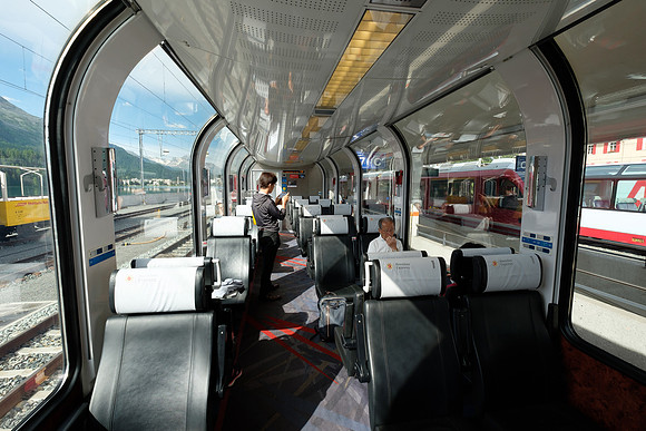 Panoramic views in first class. Not bad in second class either.