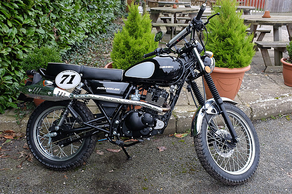 Brians last bike, a Chinese Scrambler - Road bike 125cc.